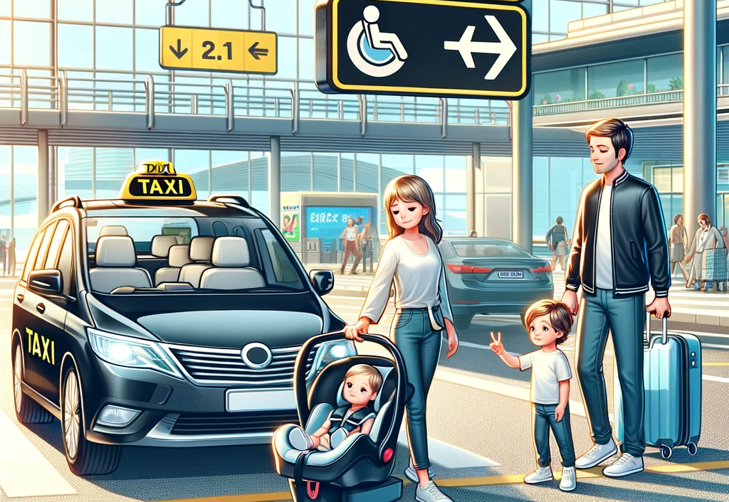 Transport aéroport enfant, Sécurité siège bébé taxi, Réservation taxi famille
